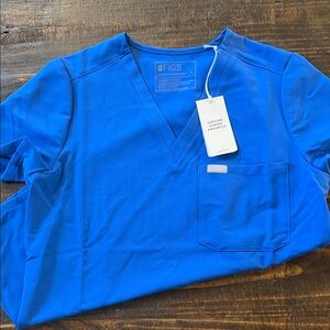Figs Royal Blue V-Neck Scrub Top